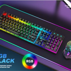 Kuiying T6RGB Luminous Keyboard And Mouse Set | Shop Now on CyberRigStore.com