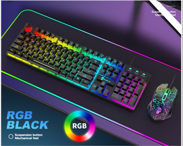 Kuiying T6RGB Luminous Keyboard And Mouse Set | Shop Now on CyberRigStore.com