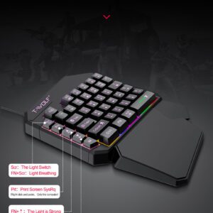 Leilang TF950 Pro Elite One-Handed Gaming Keyboard and Mouse Combo | Shop Now on CyberRigStore.com