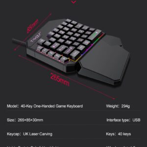 Leilang TF950 Pro Elite One-Handed Gaming Keyboard and Mouse Combo | Shop Now on CyberRigStore.com