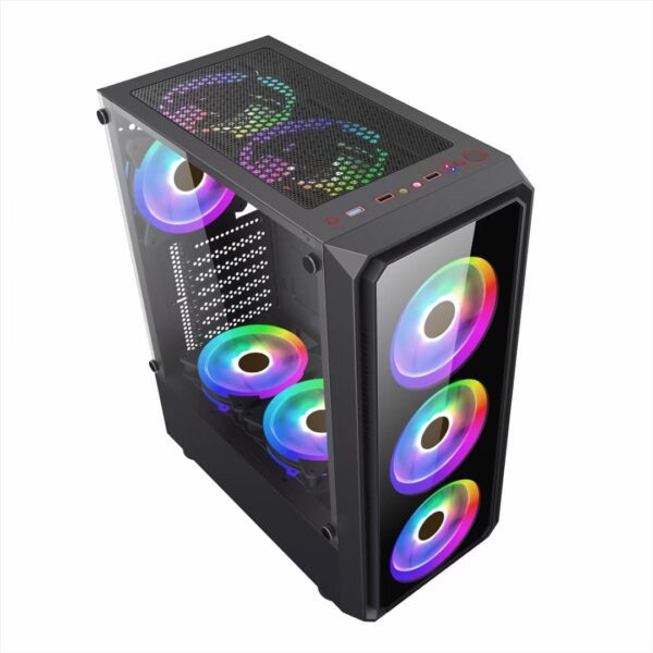 Double-Sided Tempered Glass PC Case – ATX, USB 3.0, Water-Cooling Ready | Shop Now on CyberRigStore.com