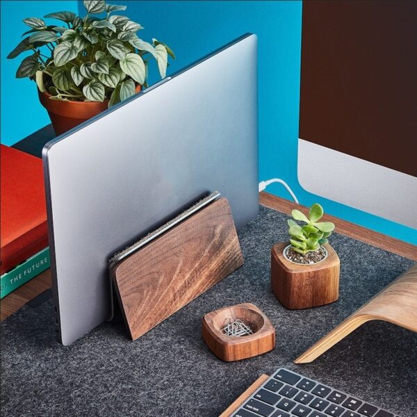 TimberDesk Solid Wood Laptop Stand – Durable Walnut Design | Shop Now on CyberRigStore.com