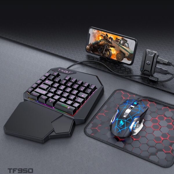 Leilang TF950 Pro Elite One-Handed Gaming Keyboard and Mouse Combo | Shop Now on CyberRigStore.com