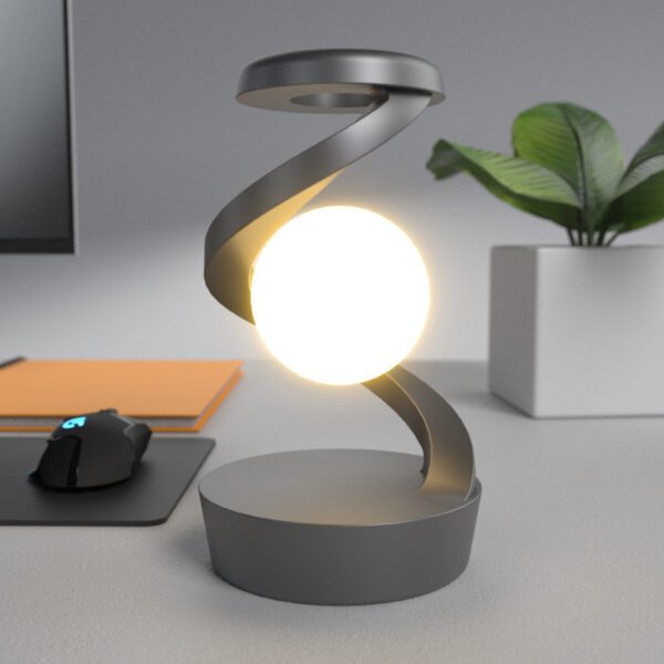 Rotating Moon Desk Lamp with Sensor Control & Wireless Charger | Shop Now on CyberRigStore.com