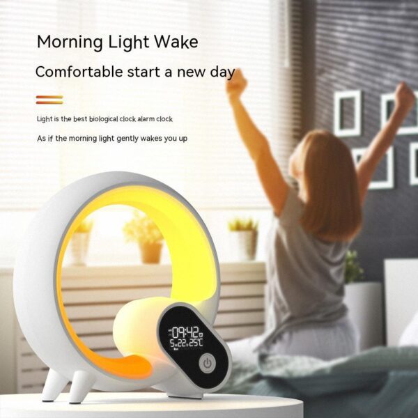 Smart Atmosphere Lamp Alarm Clock – Sunrise Simulation, Bluetooth, APP Control | Shop Now on CyberRigStore.com