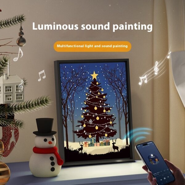 Christmas Tree Luminous Painting with Bluetooth Speaker – USB Light & Sound | Shop Now on CyberRigStore.com