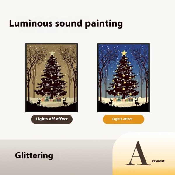 Christmas Tree Luminous Painting with Bluetooth Speaker – USB Light & Sound | Shop Now on CyberRigStore.com