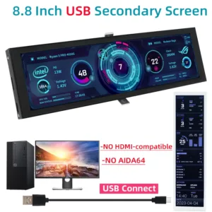 8.8" USB Secondary Display – IPS LCD, 1920x480, CPU & GPU Monitor | Shop Now on CyberRigStore.com