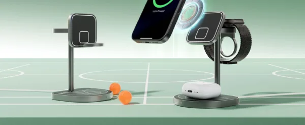 KUXIU X85 3-in-1 Wireless Charging Stand – Basketball Design, MagSafe, Fast Charge | Shop Now on CyberRigStore.com