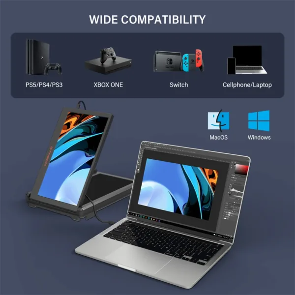 11.6” Portable Laptop Monitor – Dual/Triple Screen Extender, 1080P IPS, Type-C & HDMI | Shop Now on CyberRigStore.com