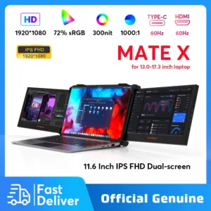 11.6” Portable Laptop Monitor – Dual/Triple Screen Extender, 1080P IPS, Type-C & HDMI | Shop Now on CyberRigStore.com