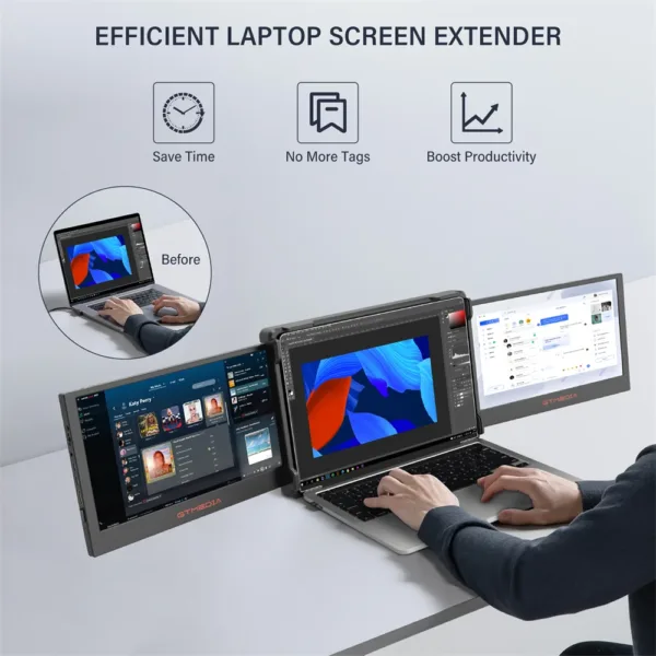 11.6” Portable Laptop Monitor – Dual/Triple Screen Extender, 1080P IPS, Type-C & HDMI | Shop Now on CyberRigStore.com