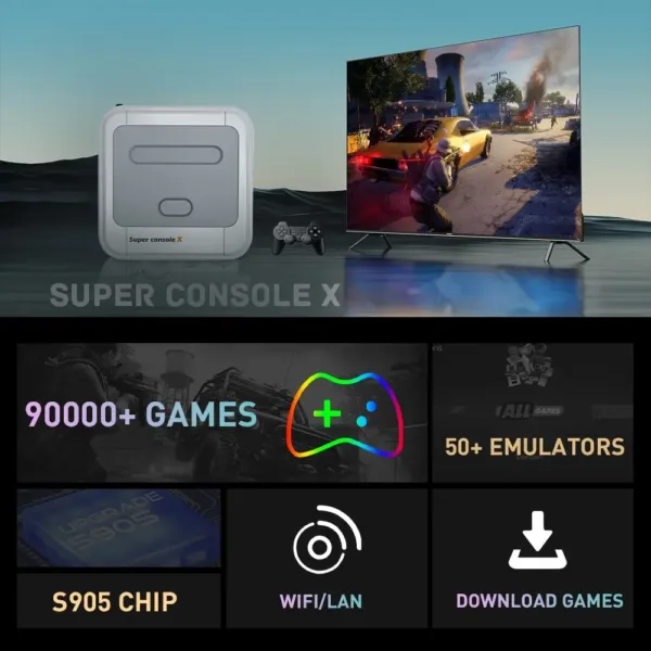 Super Console X – 90,000+ Retro Games, 50+ Emulators, 4K HD, Dual Controllers | Shop Now on CyberRigStore.com