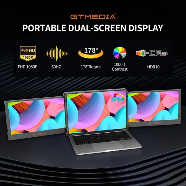 11.6” Portable Laptop Monitor – Dual/Triple Screen Extender, 1080P IPS, Type-C & HDMI | Shop Now on CyberRigStore.com